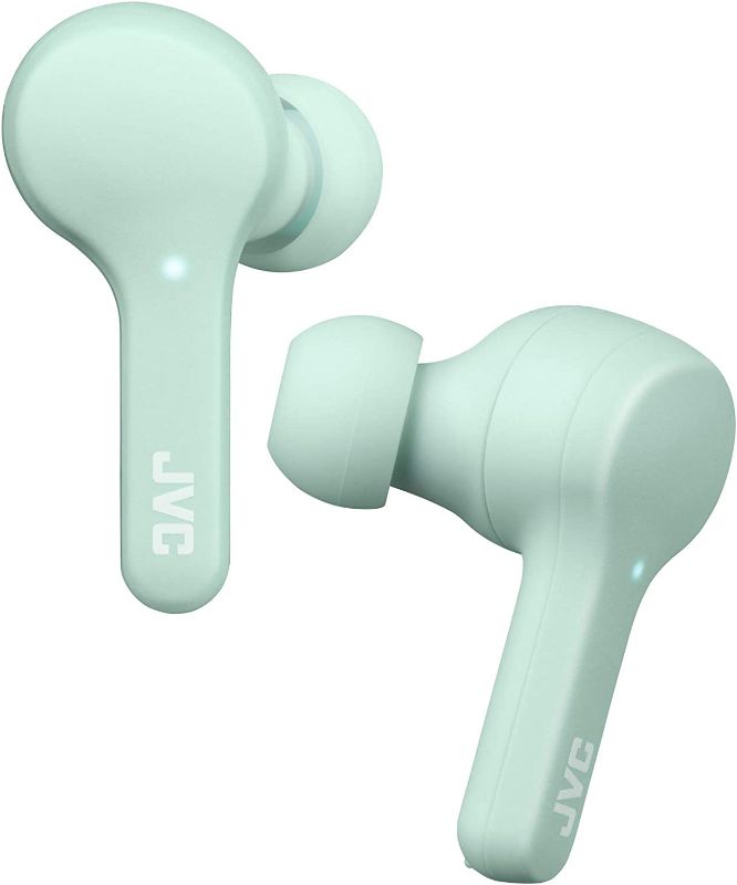 Photo 1 of JVC Gumy Truly Wireless Earbuds Headphones, Bluetooth 5.0, Water Resistance(IPX4), Long Battery Life (up to 15 Hours) - HAA7TZ (Mint)
