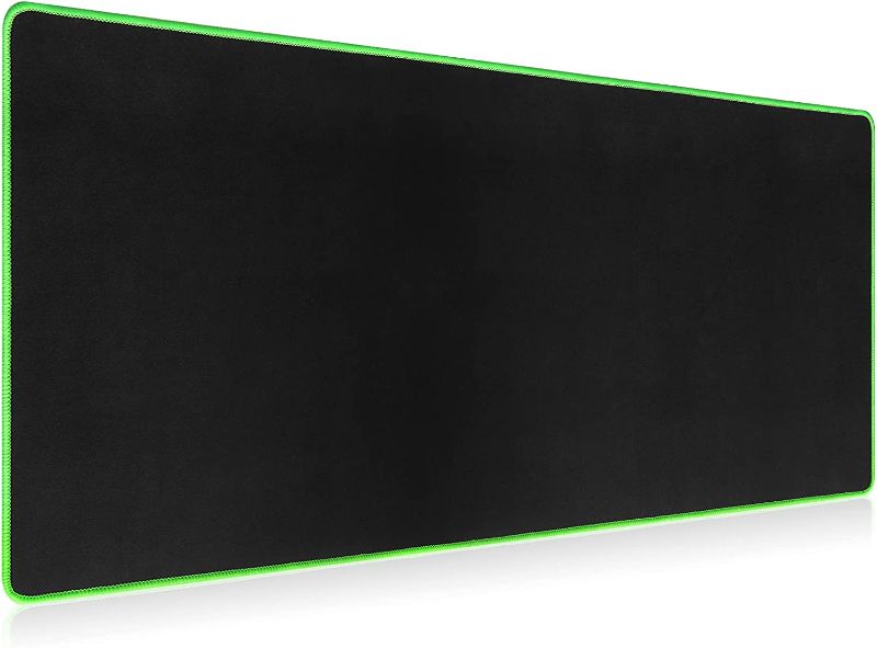 Photo 1 of Coolden Large Mouse Pad Gaming Desk Mat XL with Stitched Edge Non-Slip Rubber Base Extended Water Resistant Keyboard Writing Mat Multifunctional for Home Office Laptop 31.5*11.8 in Black Green
