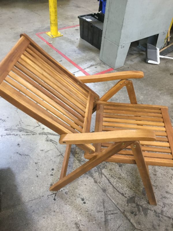 Photo 3 of 5 Position Outdoor folding arm Chair made from Solid Acacia Wood 