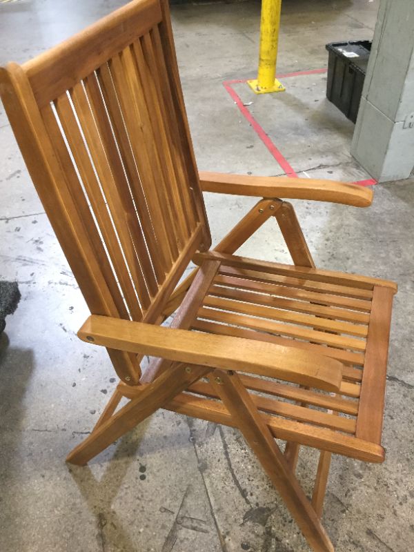 Photo 2 of 5 Position Outdoor folding arm Chair made from Solid Acacia Wood 