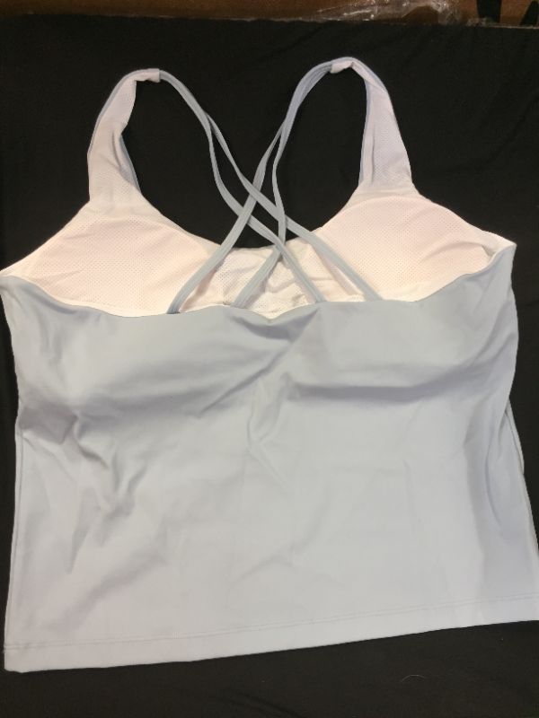 Photo 2 of  STRAPPY SPORTS TOPS FOR WOMEN,SEXY CRISSCROSS BACK LONGLINE YOGA TANK TOP, MEDIUM IMPACT WIREFREE PADDED--SIZE XXL