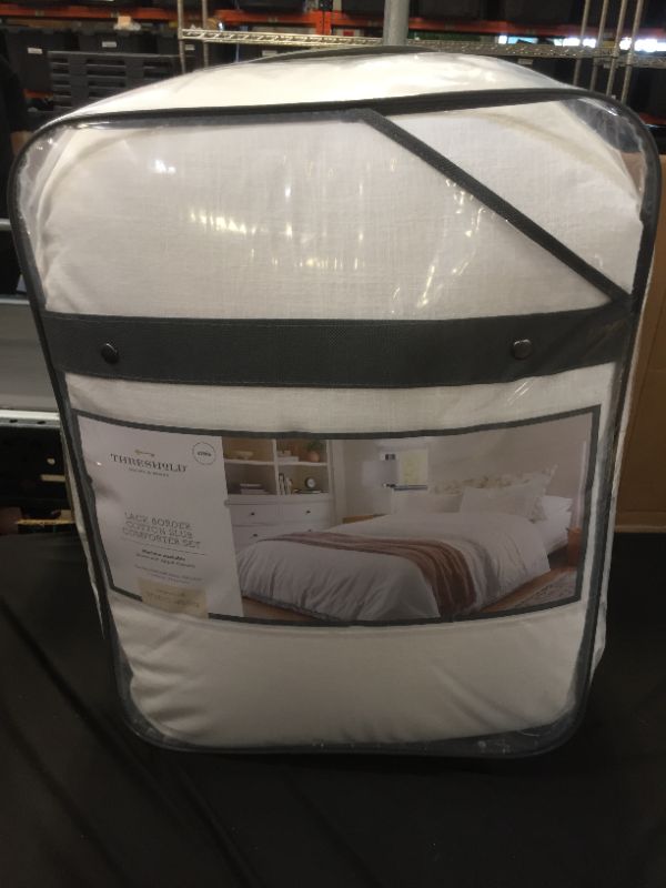 Photo 2 of 281709… studio McGee threshold king size lace border cotton slub comforter set in bag 