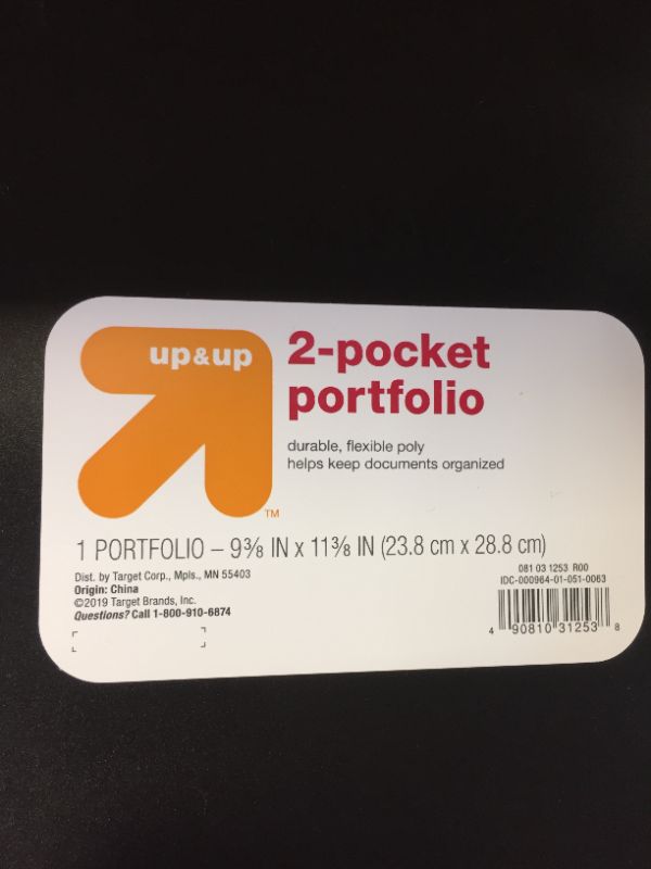 Photo 1 of 2 Pocket Plastic Folder Black - up & up--40 FOLDERS