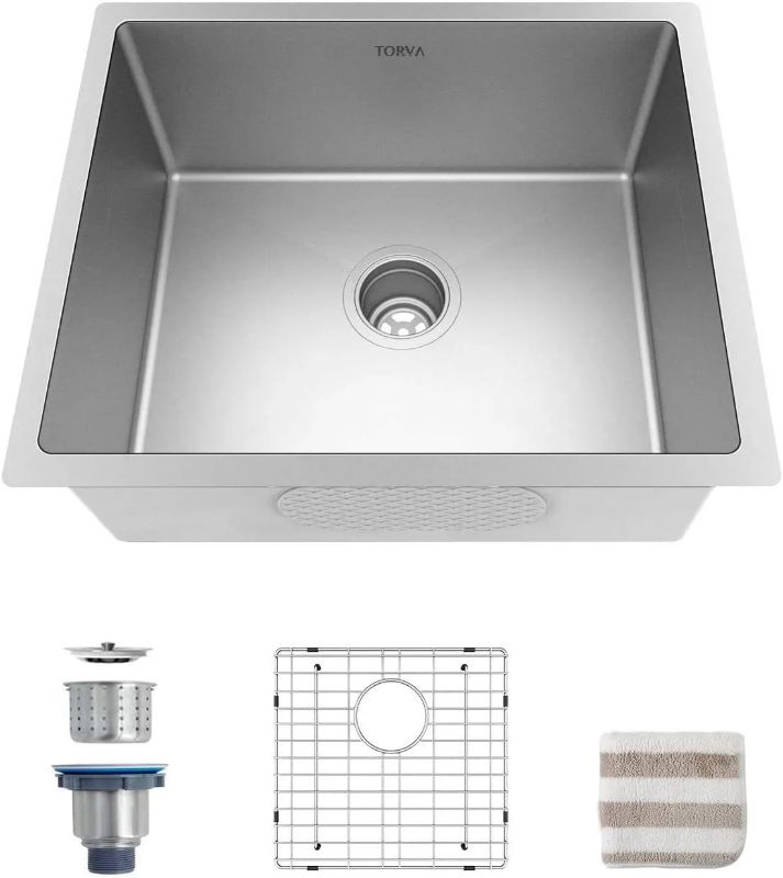 Photo 1 of Bar Sink, TORVA 22.5 inch Undermount 16 Gauge Single Bowl Stainless Steel Kitchen Sink, Bar or Prep Sink
