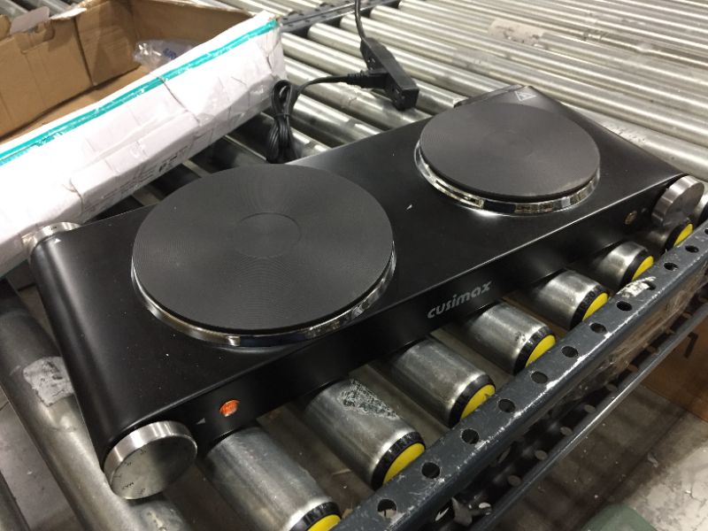 Photo 2 of Double Hot Plates, Cusimax 1800W Double Burner, Portable Electric Hot Plate for Cooking, Countertop Cooktop, Cast Iron Stove, Heating Plate