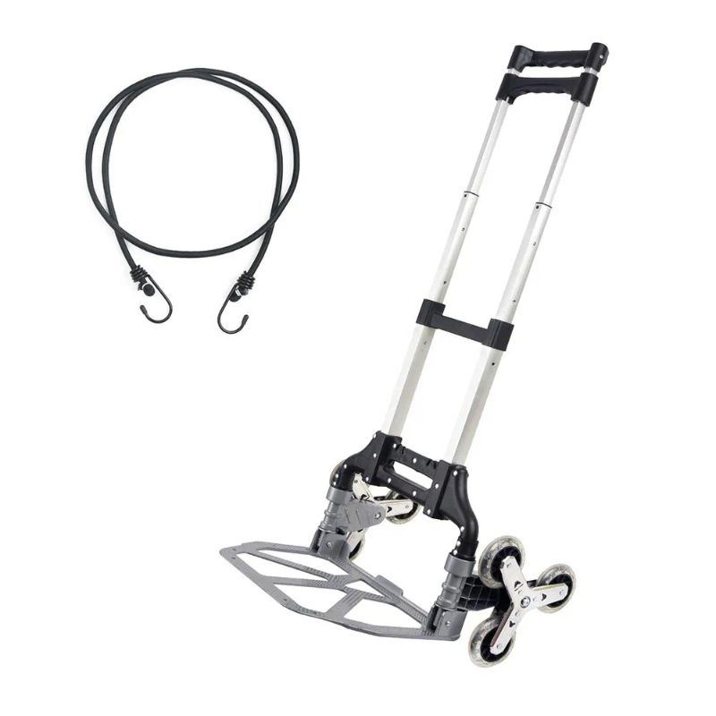 Photo 1 of  Stair Climbing Cart Aluminum Alloy Portable Climbing Cart 6 Crystal Wheels All Terrain Stair Climbing Hand Truck with Climbing Ropes 