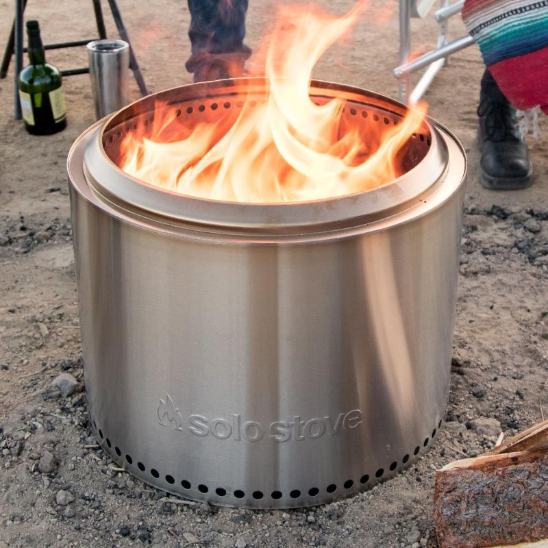 Photo 1 of  Solo Stove Bonfire 2.0 Smokeless Fire Pit | Wood Burning Fireplaces with Removable Ash Pan Portable Outdoor Firepit - Ideal for Camping Stainless S 