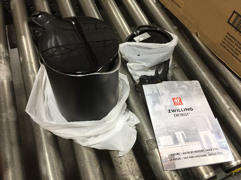 Photo 2 of  ZWILLING Enfinigy Cool Touch 1-Liter Electric Kettle, Cordless Tea Kettle & Hot Water - Black 