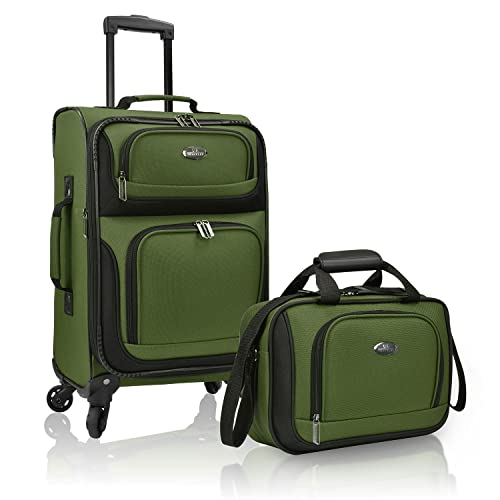 Photo 1 of  U.S. Traveler Rio Rugged Fabric Expandable Carry-on Luggage Set, Green, 4 Wheel 