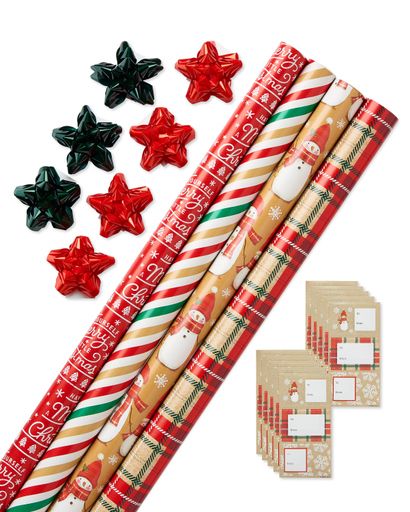 Photo 1 of  American Greetings Christmas 41-Piece Value Gift Wrap Set with Bows and Tags ($35 Value) 