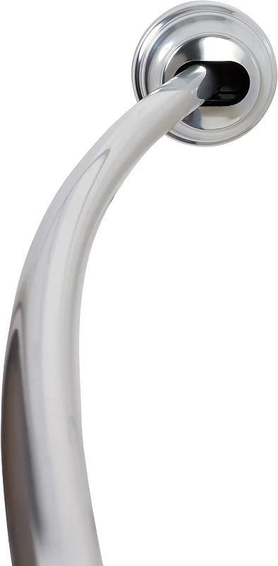 Photo 1 of  Zenna Home NeverRust Rustproof Aluminum Tension Mount Curved Shower Rod, Chrome, 50"-72" 