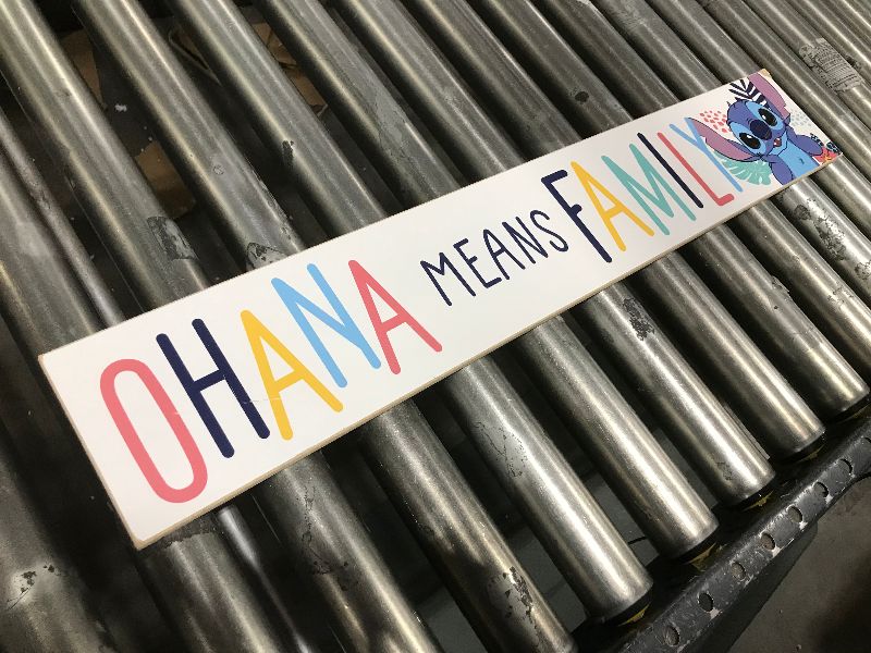 Photo 4 of  Open Road Brands Wall Art Multi - Stitch 'Ohana Means Family' Wall Sign 