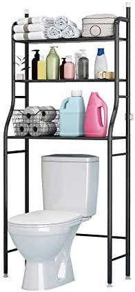 Photo 1 of  UDEAR 3 Shelf Bathroom Space Saver,Over The Toilet Rack,Bathroom Corner Stand Storage Organizer Accessories,The Washing Machine,Bathroom Tower Shelf,Black 