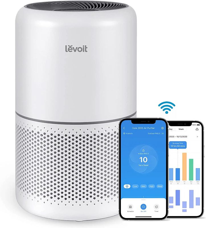 Photo 1 of LEVOIT Air Purifiers for Home Bedroom H13 True HEPA Filter for Large Room, Sleep, Quiet Cleaner for Dust, Allergies, Pets, Smoke, White Noise, Smart WiFi, Auto Mode, 300S
