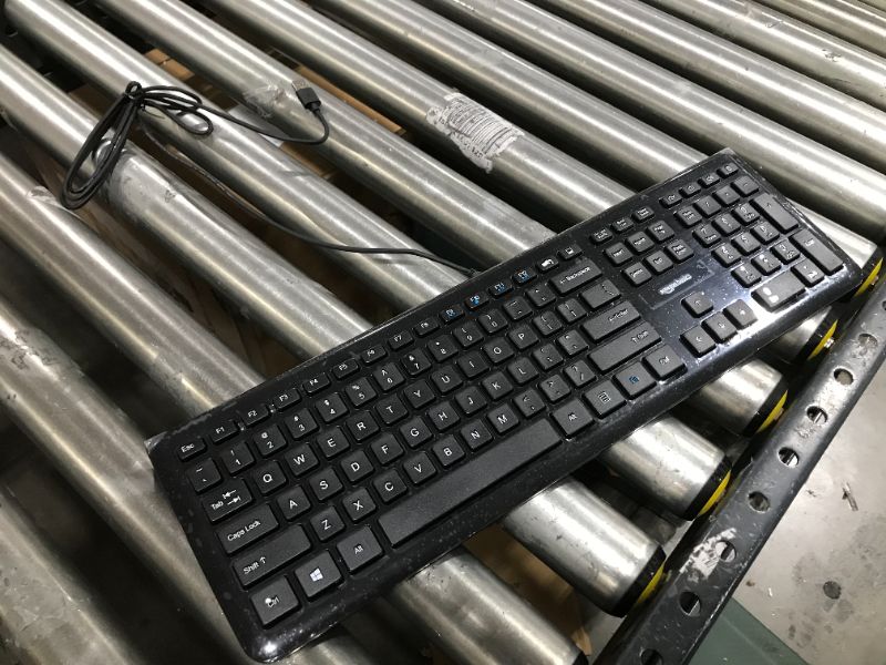 Photo 2 of Amazon Basics Low-Profile Wired USB Keyboard with US Layout (QWERTY), Matte Black