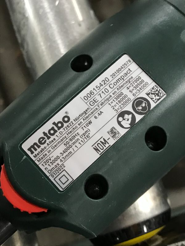 Photo 3 of Metabo GE 710 Plus 10000 to 30500 RPM 6.4-Amp Die Grinder, Variable Speed, 710-watt
