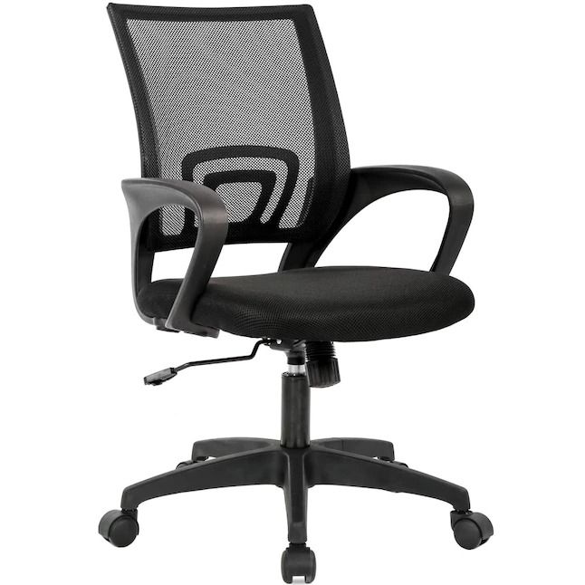 Photo 1 of BestOffice Black Contemporary Ergonomic Adjustable Height Swivel Mesh Executive Chair
