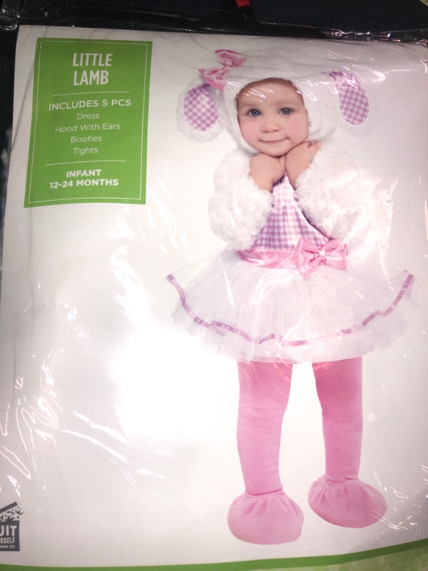 Photo 2 of Amscan Infant Girls Little Lamb Costume, SIZE 12-24 MONTHS INFANT 