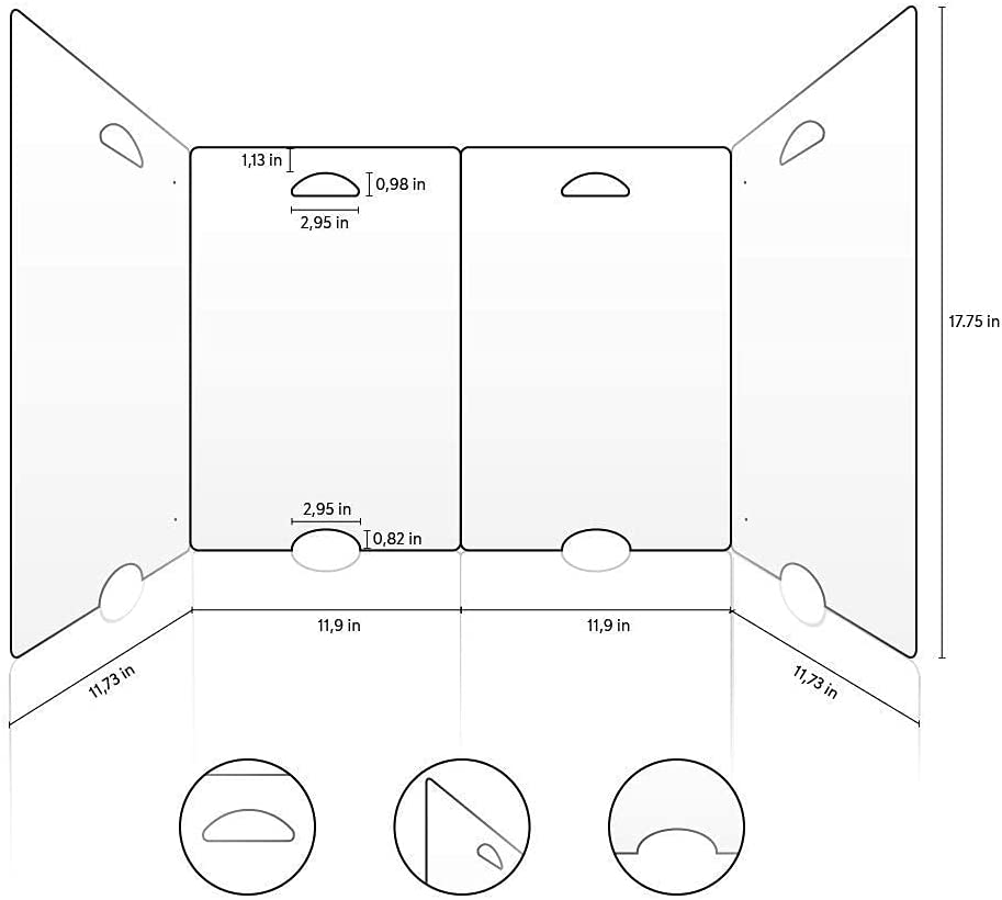 Photo 2 of Sneeze Guard Desk Shield PPE - Plastic Divider Screen for Desk, Table or Countertop - Portable Protective Barrier Panel - Best Partition Protector for Classroom or Office
