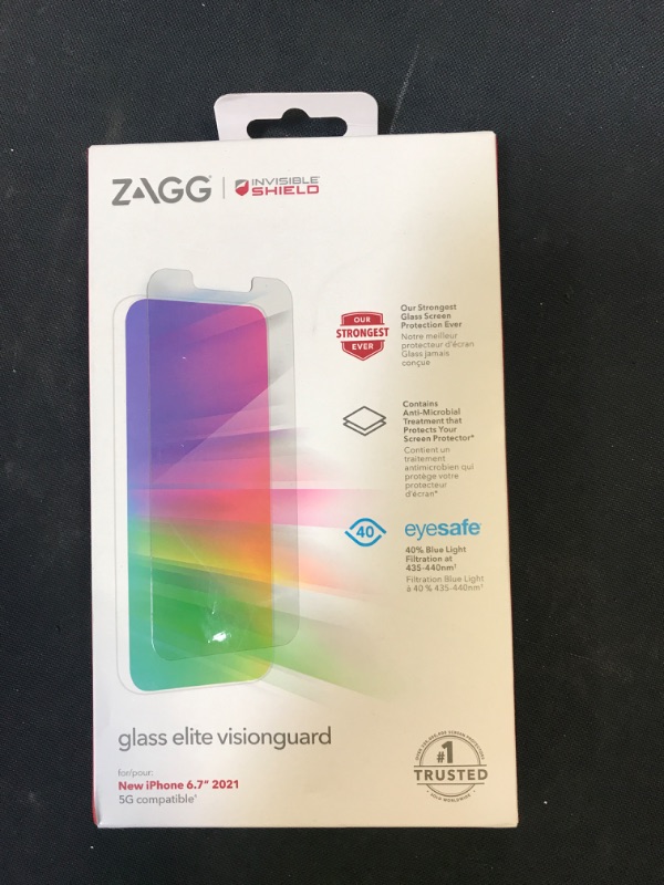 Photo 2 of ZAGG InvisibleShield Glass Elite VisionGuard Plus - Made for Apple iPhone 13 Pro MAX - Impact Protection, Scratch Resistant, Fingerprint Resistant - clear
