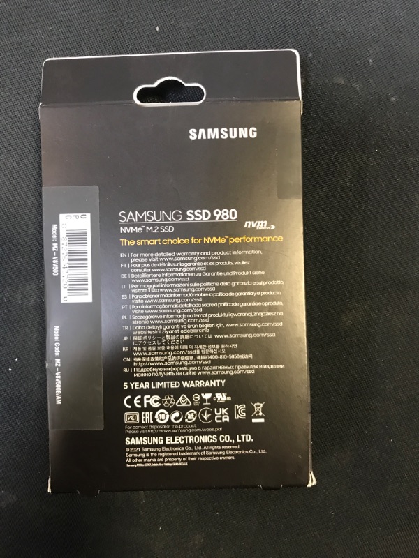 Photo 4 of SAMSUNG 980 SSD 500GB PCle 3.0x4, NVMe M.2 2280, Internal Solid State Drive, Storage for PC, Laptops, Gaming and More, HMB Technology, Intelligent Turbowrite, Speeds up-to 3,500MB/s, MZ-V8V500B/AM
