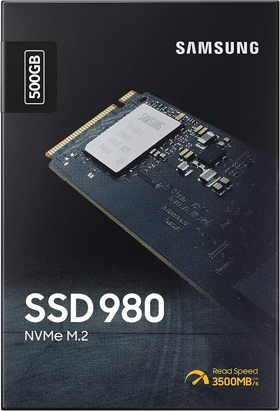 Photo 1 of SAMSUNG 980 SSD 500GB PCle 3.0x4, NVMe M.2 2280, Internal Solid State Drive, Storage for PC, Laptops, Gaming and More, HMB Technology, Intelligent Turbowrite, Speeds up-to 3,500MB/s, MZ-V8V500B/AM
