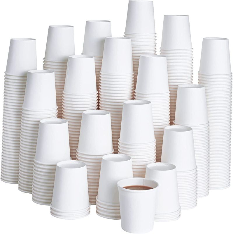 Photo 1 of 500 Pack 4oz Disposable Bathroom Cups, Disposable Mouthwash Cups, Small Disposable Cups, Mini Paper Cups for Parties, Picnics,Barbecues, Travel and Events.