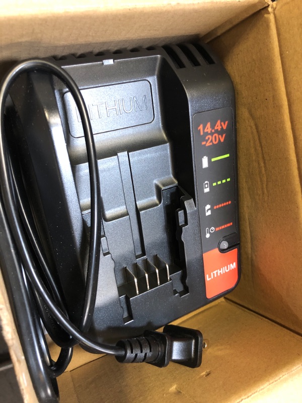 Photo 2 of Powilling PCC692L 20V Max Lithium-ion Battery Charger for Porter Cable PCC685L PCC685LP PCC680L PCC682L PCCK602L2 PCC600 PCC640 etc