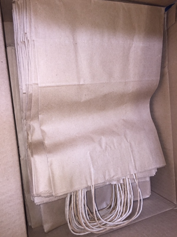 Photo 1 of [50 Pack] Heavy Duty 10x13 Kraft Paper Bags 50 pc 10x5x13 Kraft Paper Bags Brown Paper Bags Brown Gift Bags Kraft Shopping Bags Kraft Retail Bags Paper Gift Recycled Paper Bags Kraft Paper Bags with Handles Bulk