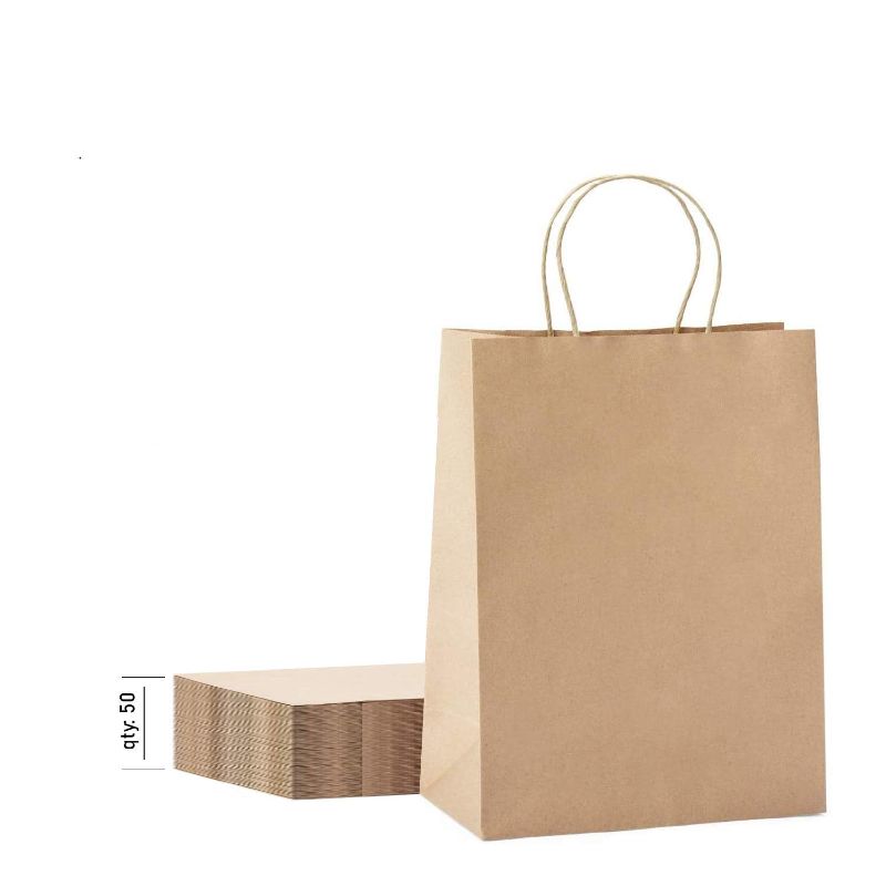 Photo 1 of [50 Pack] Heavy Duty 10x13 Kraft Paper Bags 50 pc 10x5x13 Kraft Paper Bags Brown Paper Bags Brown Gift Bags Kraft Shopping Bags Kraft Retail Bags Paper Gift Recycled Paper Bags Kraft Paper Bags with Handles Bulk