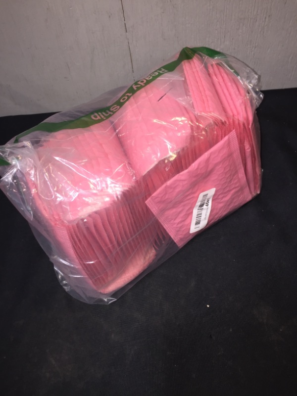 Photo 3 of 4x5 Inch Pink Poly Bubble Mailers Small Padded Envelopes Self-Sealing Shipping Bags 50 Pack