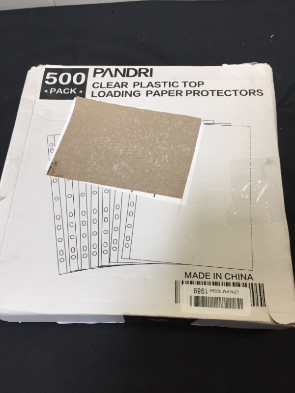 Photo 2 of Sheet Protectors, PANDRI 500 Pack Clear Heavy Duty Plastic Page Protectors Sheet Reinforced 11-Hole Fit for 3 Ring Binder Fits Standard 8.5 x 11 Paper, 9.25 x 11.25 Top Loaded, Acid Free