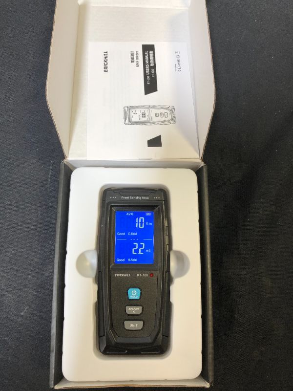 Photo 2 of ERICKHILL EMF Meter, Rechargeable Digital Electromagnetic Field Radiation Detector Hand-held Digital LCD EMF Detector, Great Tester for Home EMF Inspections, Office, Outdoor and Ghost Hunting