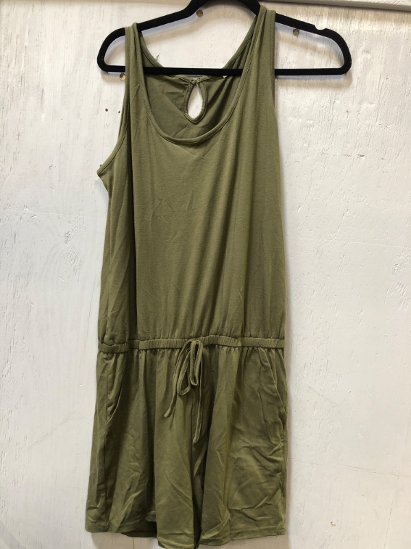 Photo 2 of ANRABESS Women Summer Loose Solid Sleeveless Jumpsuit Rompers Spaghetti Strap Adjustable Waist Short Pant Rompers SIZE LARGE 