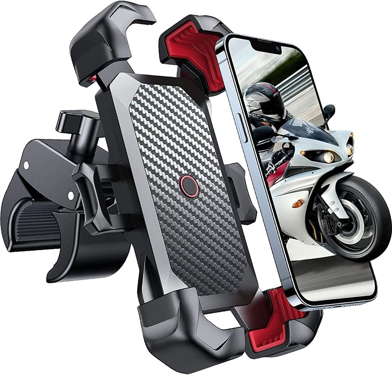 Photo 1 of Joyroom Motorcycle Phone Mount, [1s Auto Lock][100mph Military Anti-Shake] Bike Phone Holder for Bicycle, [10s Quick Install] Handlebar Phone Mount, Compatible with iPhone, Samsung, All Cell Phone