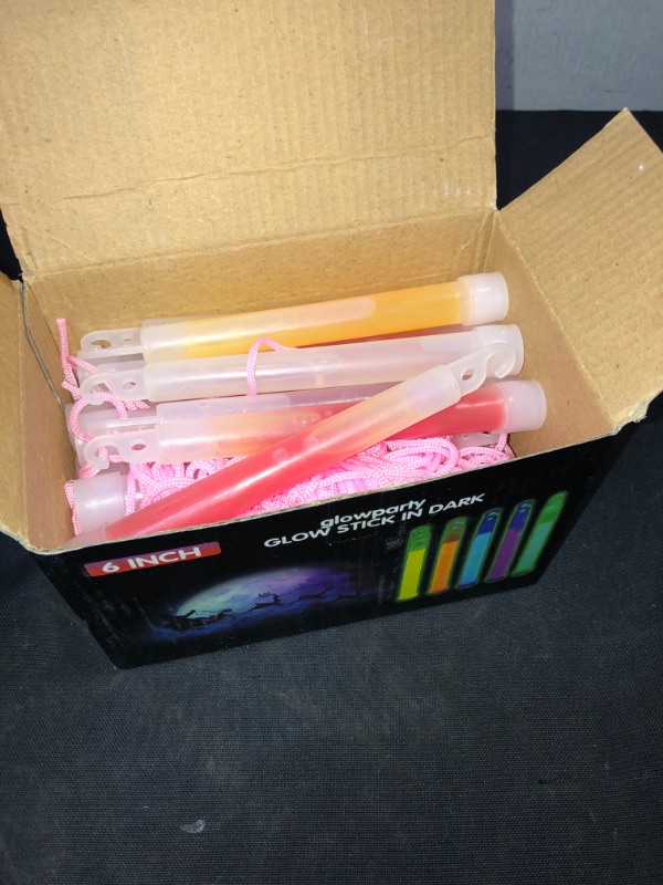 Photo 2 of 30 Pack Ultra Bright Glow Sticks Bulk Pack Industrial Grade -Glow Stick 6 Inch Waterproof - Party Glow Light Bend