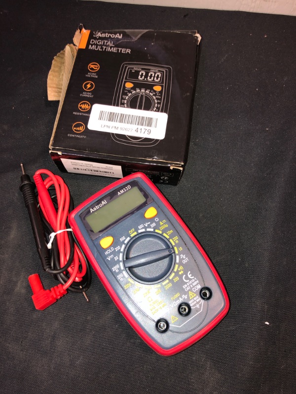 Photo 2 of AstroAI Digital Multimeter with Ohm Volt Amp and Diode Voltage Tester Meter (Intelligent Anti-burn)