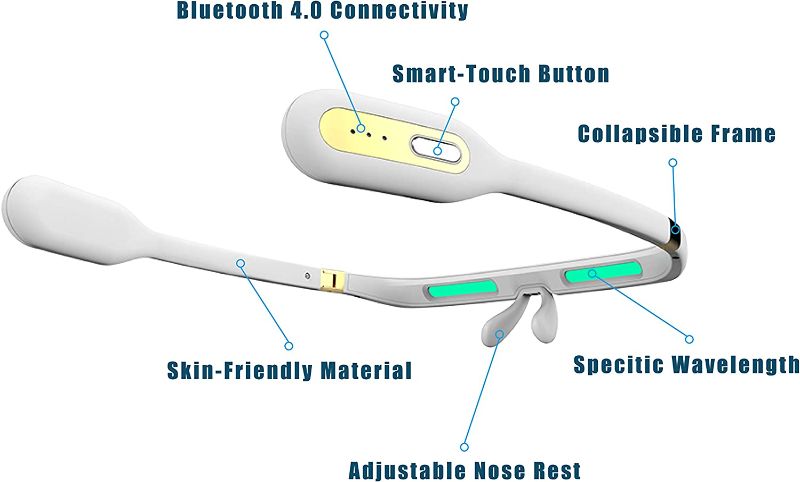 Photo 2 of PEGASI 2 - Smart Light Therapy Glasses, Improve Your Sleep in 7 Days, Feather-Light, Research-Backed Blue-Green Light, Boost Energy, Beat Jet Lag (Traveling Case Included)