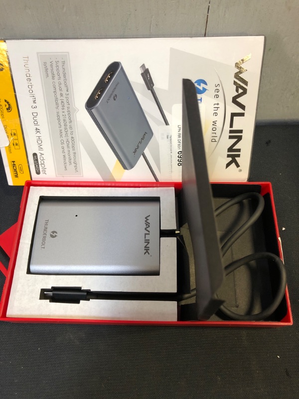 Photo 2 of WAVLINK Thunderbolt 3 to Dual HDMI Display Adapter 4K@60Hz, Thunderbolt 3 up to 40Gbps to Dual Monitor HDMI 2.0 Video Converter Compatible with 2016 Above MacBook Pro and Some Windows, Plug & Play