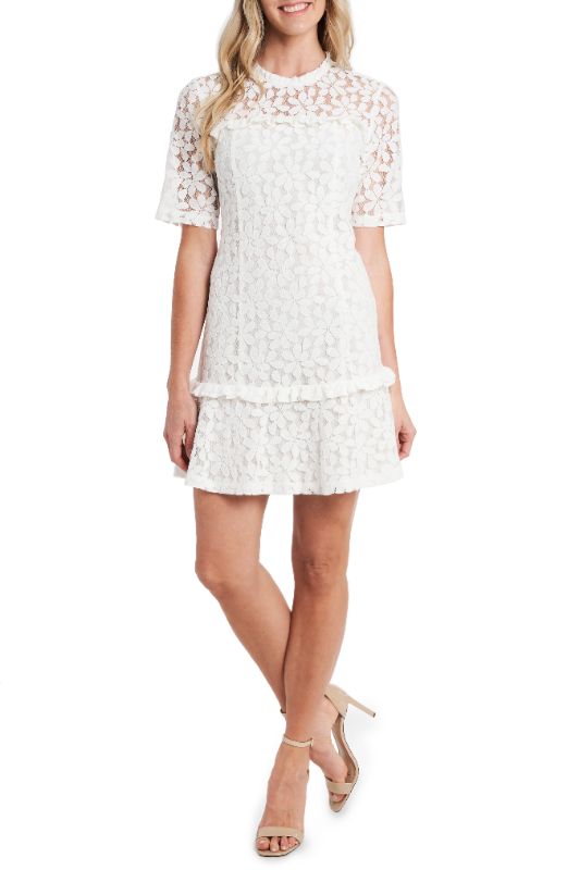 Photo 1 of CeCe Elbow Sleeve Mix Media Lace Dress SIZE 4 