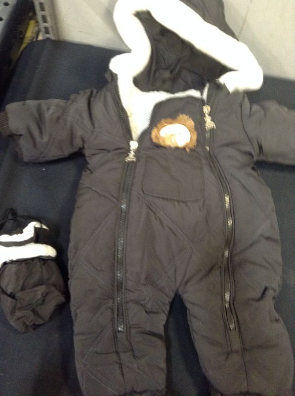 Photo 2 of Baby Winter Outfit Coat Romper Outwear Hooded Footie Toddler Infant Lion Snowsuit--Size 6-9