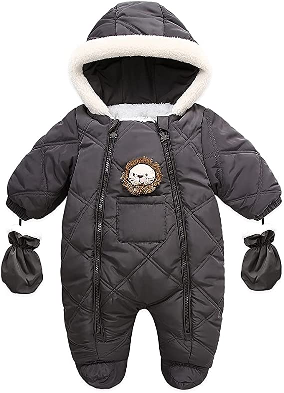 Photo 1 of Baby Winter Outfit Coat Romper Outwear Hooded Footie Toddler Infant Lion Snowsuit--Size 6-9