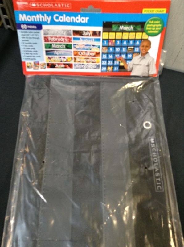 Photo 3 of Scholastic Pocket Chart Monthly Calendar Black---Factory Sealed