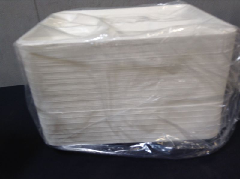 Photo 1 of 100% Compostable 5 Compartment Plates - 125 Pack - Disposable, Eco-Friendly, 10" x 8" Cane Sugar, Bagasse School Lunch Tray Perfect for Boys and Girls