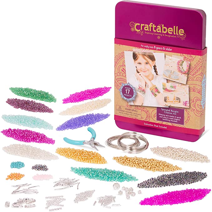 Photo 1 of Craftabelle Sequin Bracelet Making Kit - Bracelet Making Kit - 366 Piece Memory Wire Jewelry Set - DIY Jewelry Making Kit for Kids 8+---Factory sealed