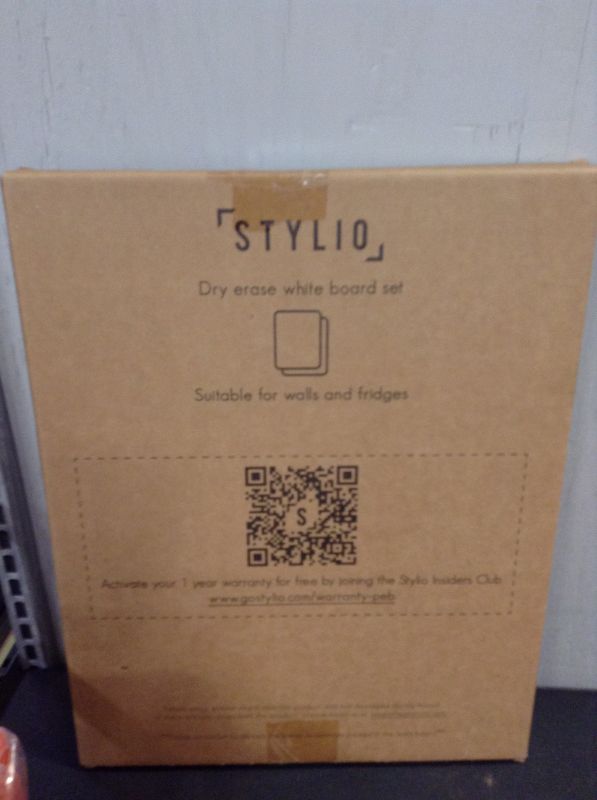 Photo 2 of STYLIO Magnetic Dry Erase White Board Set: 1 Large 1 Small White Boards for Wall (Mounting Tape Incl) and for Refrigerator. Bonus Fridge Magnet Organizer Pouch---Factory sealed