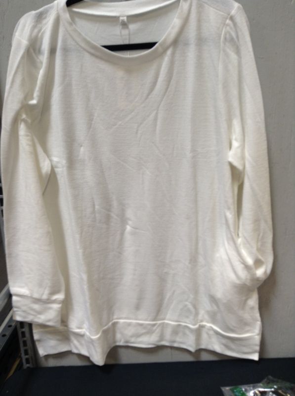 Photo 2 of AUSELILY Long Sweatshirts for Women Side Split Womens Tunic Sweatshirts--Size 2XL