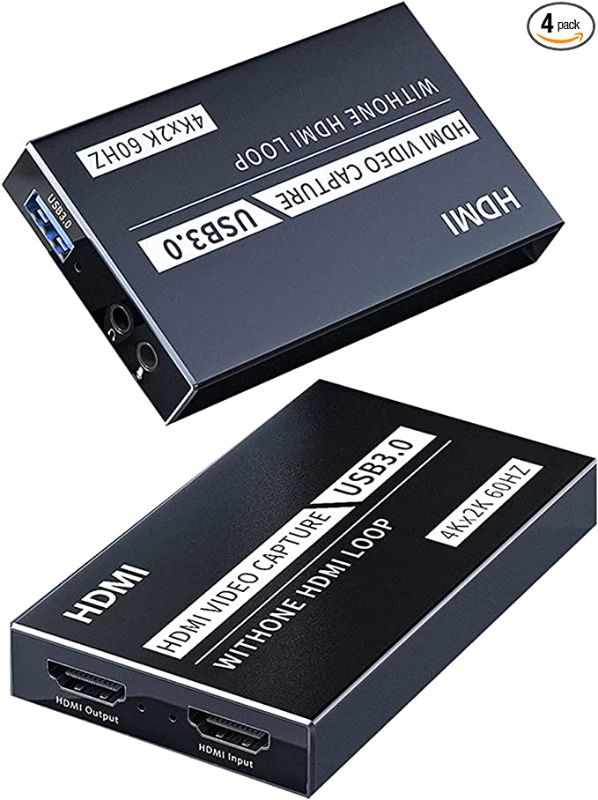 Photo 1 of DDIDA 4K HD Video Capture Card with HDMI Loop Out , No Lag Passthrough,1080P60HZ Game Live Streaming Device for PS5/4/3,Xbox Series X/S, Xbox One, Nintendo Switch, USB 3.0.---factory sealed