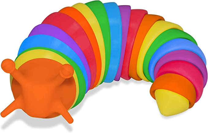 Photo 1 of Fidget Slug Toy, Flexible Decompression Slug for Relaxing, Friendly Articulated Slug Fidget Toy, Hand Sensory Toy for Adults (7.5 Inch Rainbow)--FCATORY SEALED