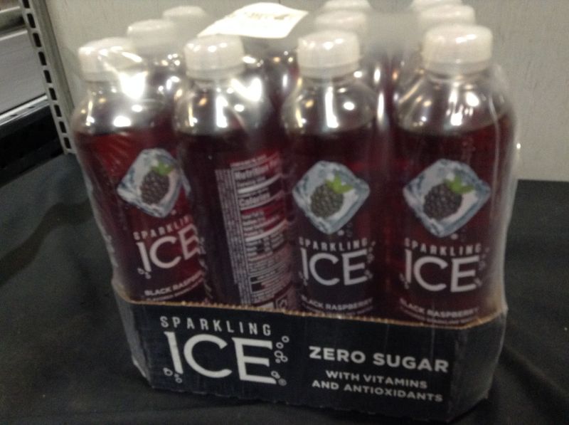 Photo 2 of Sparkling ICE, Black Raspberry Sparkling Water, Zero Sugar Flavored Water, with Vitamins and Antioxidants, Low Calorie Beverage, 17 fl oz Bottles (Pack of 12) 08-2022